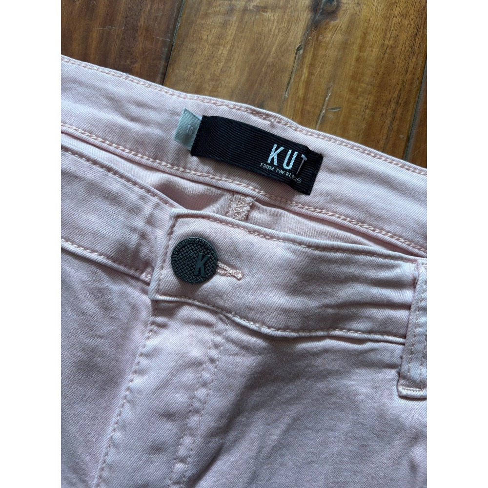 Kut from the Kloth‎ Amy Cropped Straight Leg Jeans Pink Blush Size 16